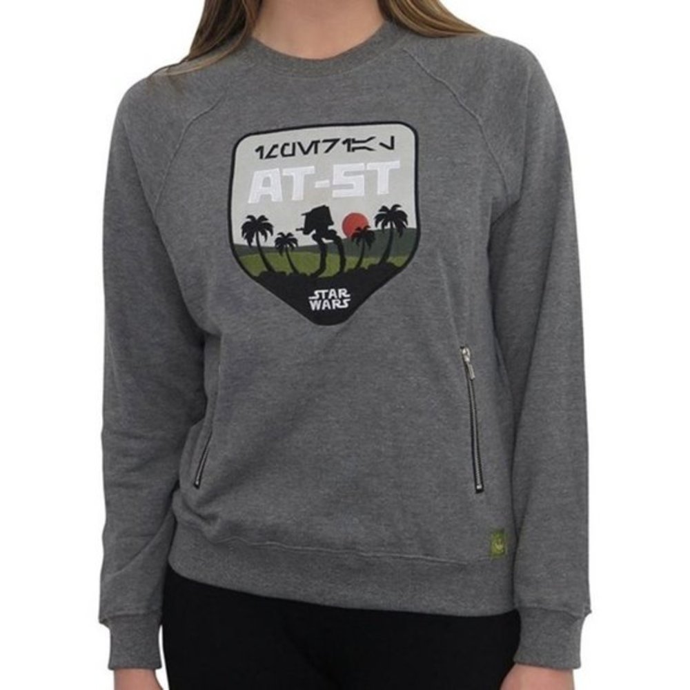 Star Wars Imperial AT-ST Patch Women's Long Sleeves Gray Sweatshirt‎